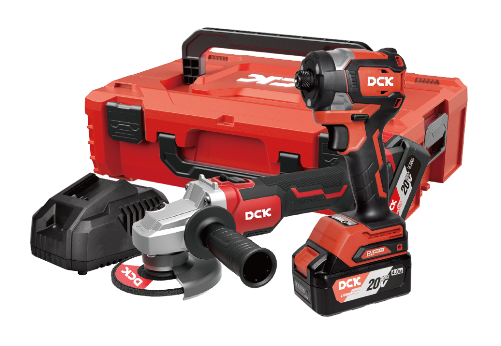 Набор аккумуляторного инструмента DCK KDKIT32 (KDSM03-125 + KDPL208, 18 В, 2*4.0 А/ч, З/У, K-Box)