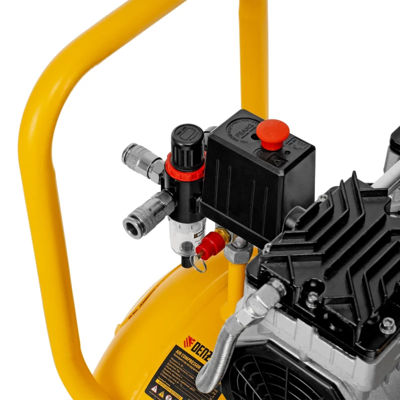 Компрессор безмасляный, малошумный DLS 1500/50, 1500 ВТ, 2x750, 50 л, 260 л/мин Denzel