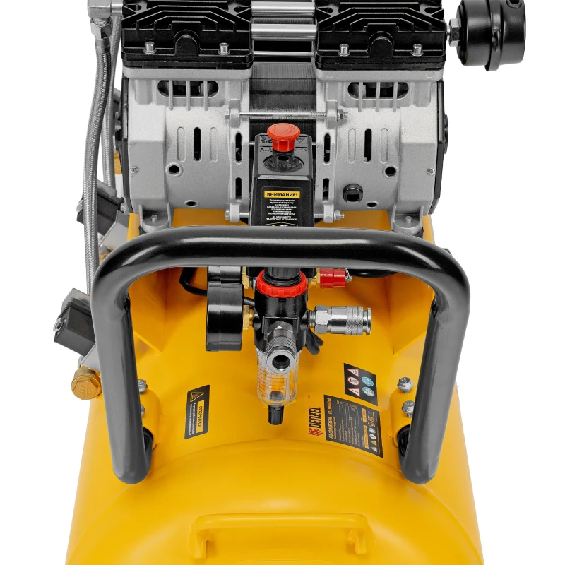 Компрессор безмасляный, малошумный DLS 1800/100,1800 Вт, 3x600, 100 л, 345 л/мин Denzel